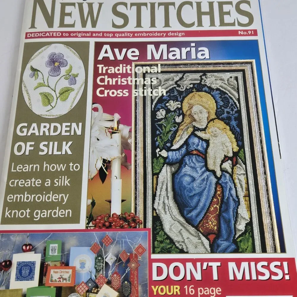 Mary Hickmott's New Stitches Magazine No. 91 Ave Maria Christmas Cross Stitch